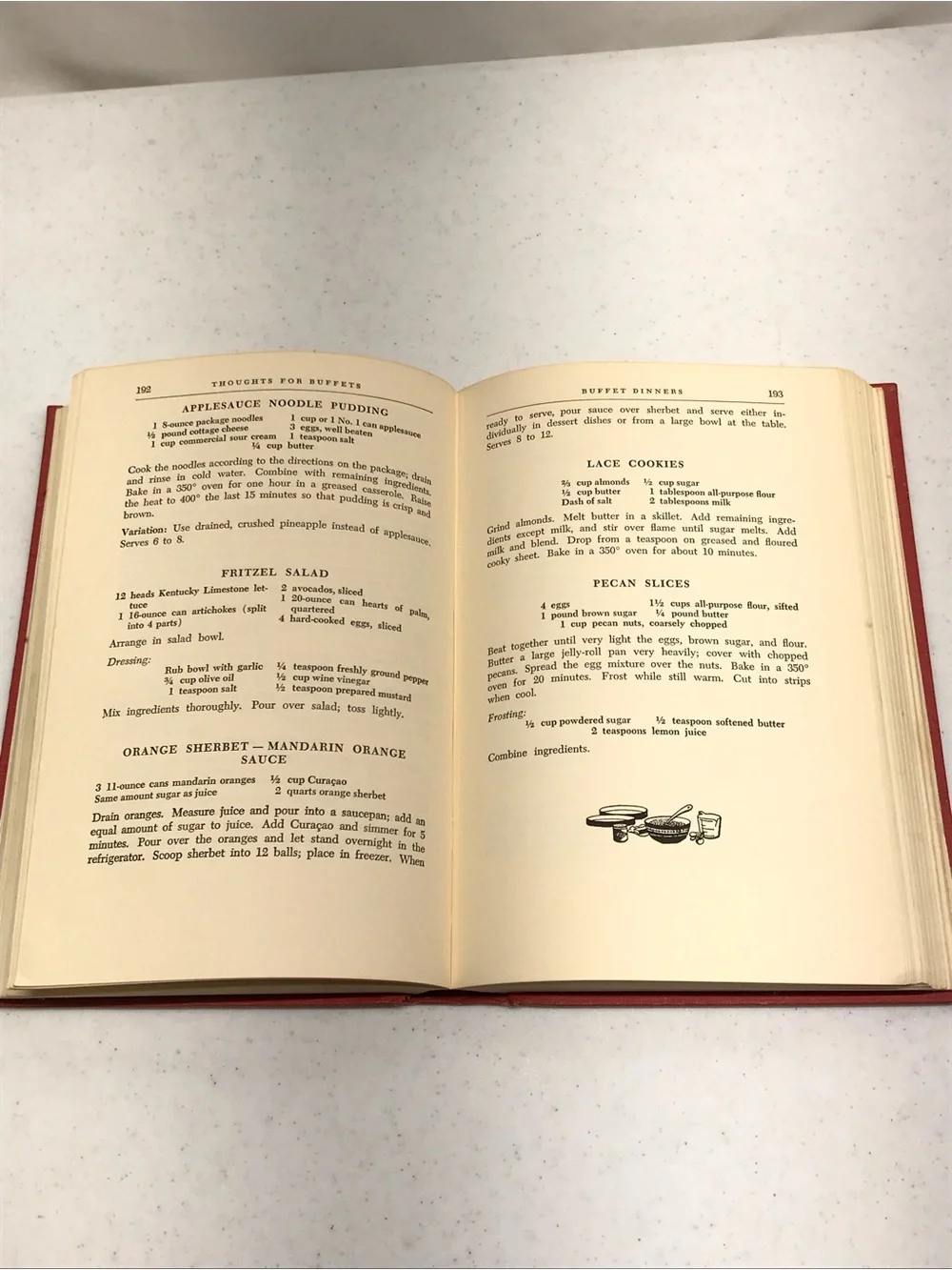Vintage Cookbook Thoughts For Buffets 1958